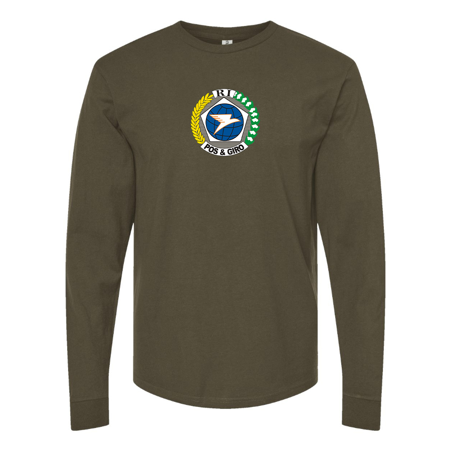 Men's Pos & Giro Logo Cotton Long Sleeve T-Shirt