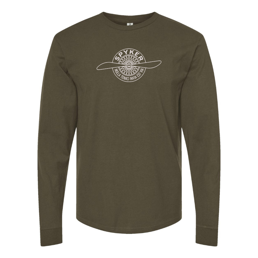 Men's Spyker Logo Cotton Long Sleeve T-Shirt