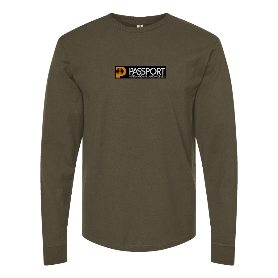 Men's Passport Logo Cotton Long Sleeve T-Shirt