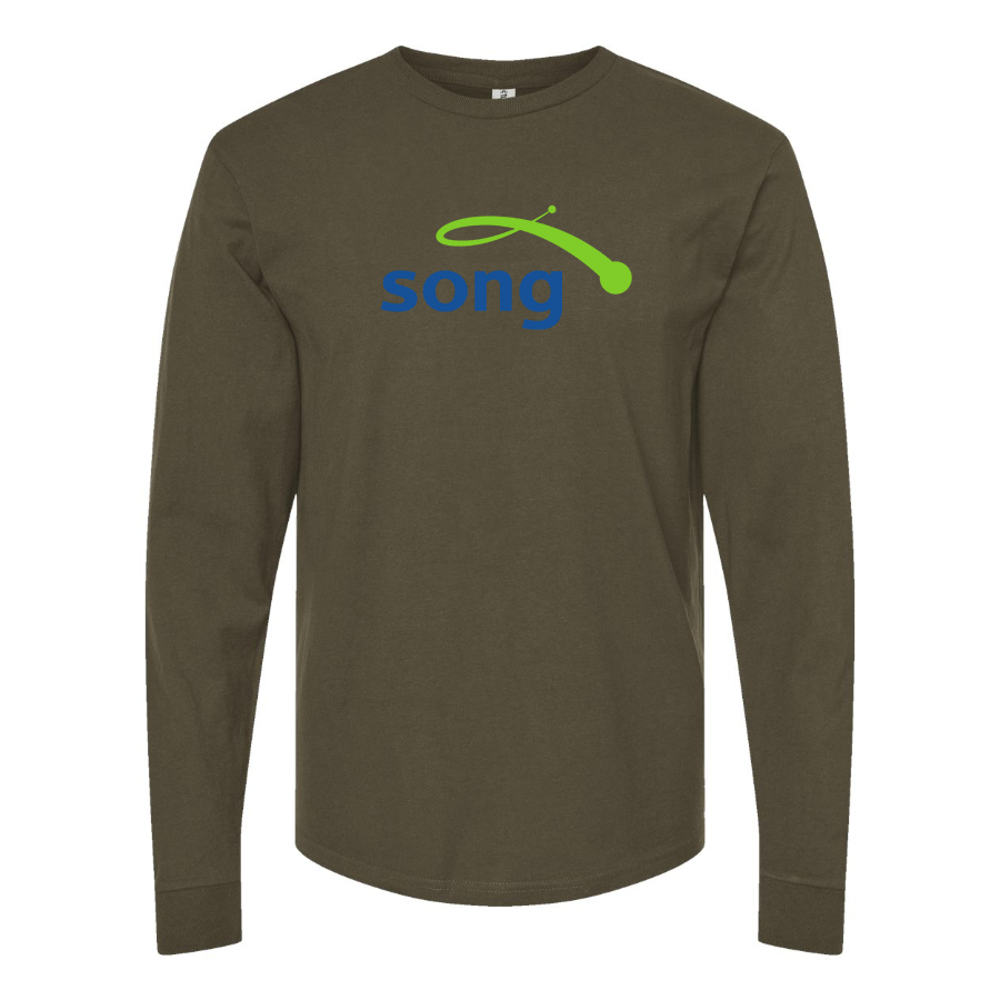 Men's Song Logo Cotton Long Sleeve T-Shirt