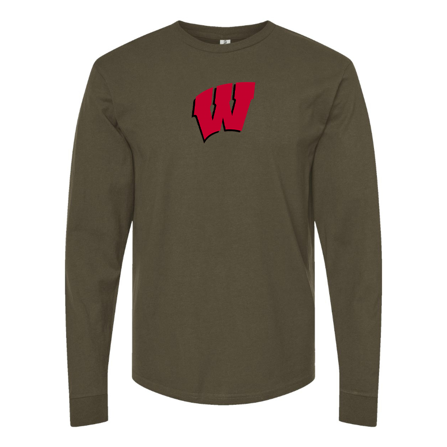 Men's Wisconsin Badgers Logo Cotton Long Sleeve T-Shirt
