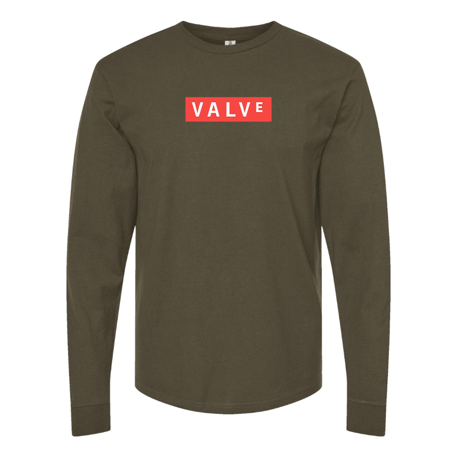 Men's Valve Banner Logo Cotton Long Sleeve T-Shirt