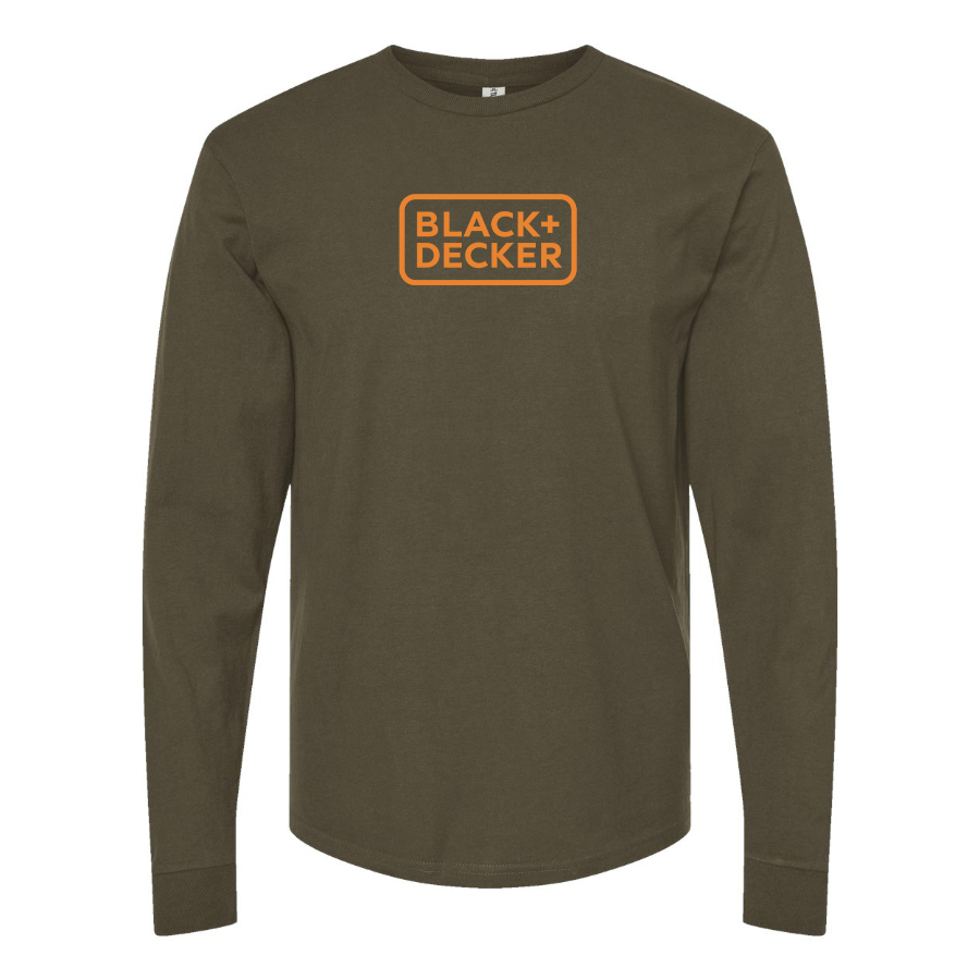 Men's Black Decker Logo Cotton Long Sleeve T-Shirt