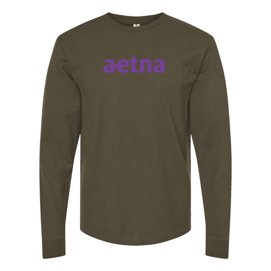 Men's Aetna Logo Cotton Long Sleeve T-Shirt
