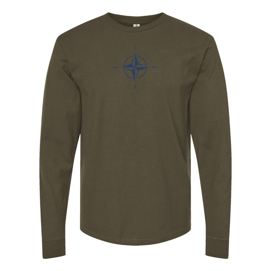 Men's Nato Emblem Logo Cotton Long Sleeve T-Shirt