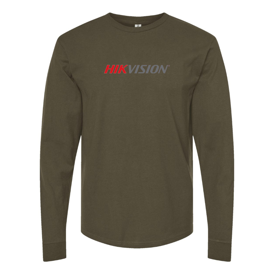 Men's Hikvision Logo Cotton Long Sleeve T-Shirt