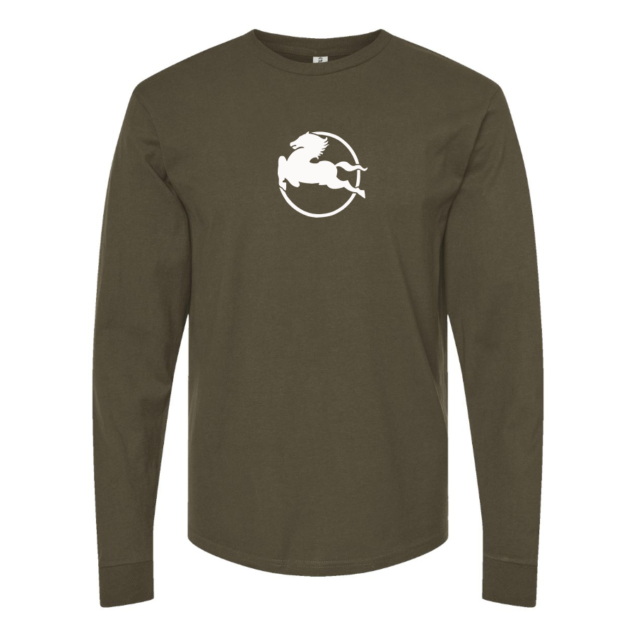 Men's Pegaso Logo Cotton Long Sleeve T-Shirt