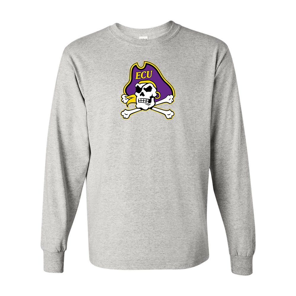 Men's East Carolina Pirates Gildan Heavy Cotton Long Sleeve T-Shirt