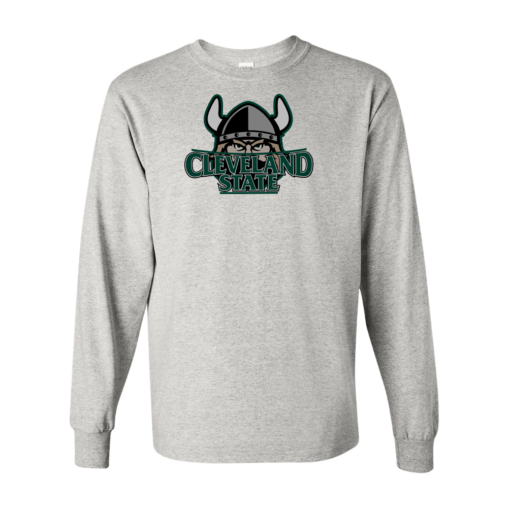 Men's Cleveland State Vikings Gildan Heavy Cotton Long Sleeve T-Shirt