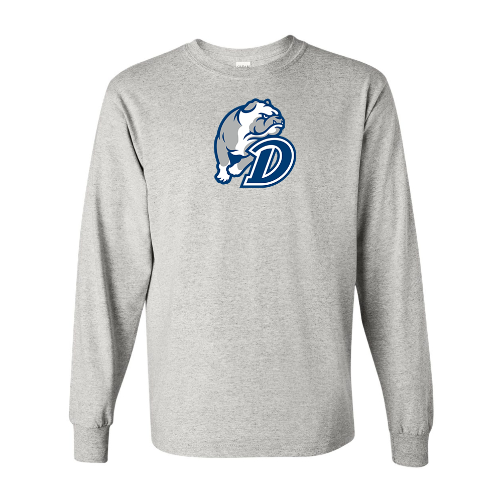 Men's Drake Bulldogs Gildan Heavy Cotton Long Sleeve T-Shirt