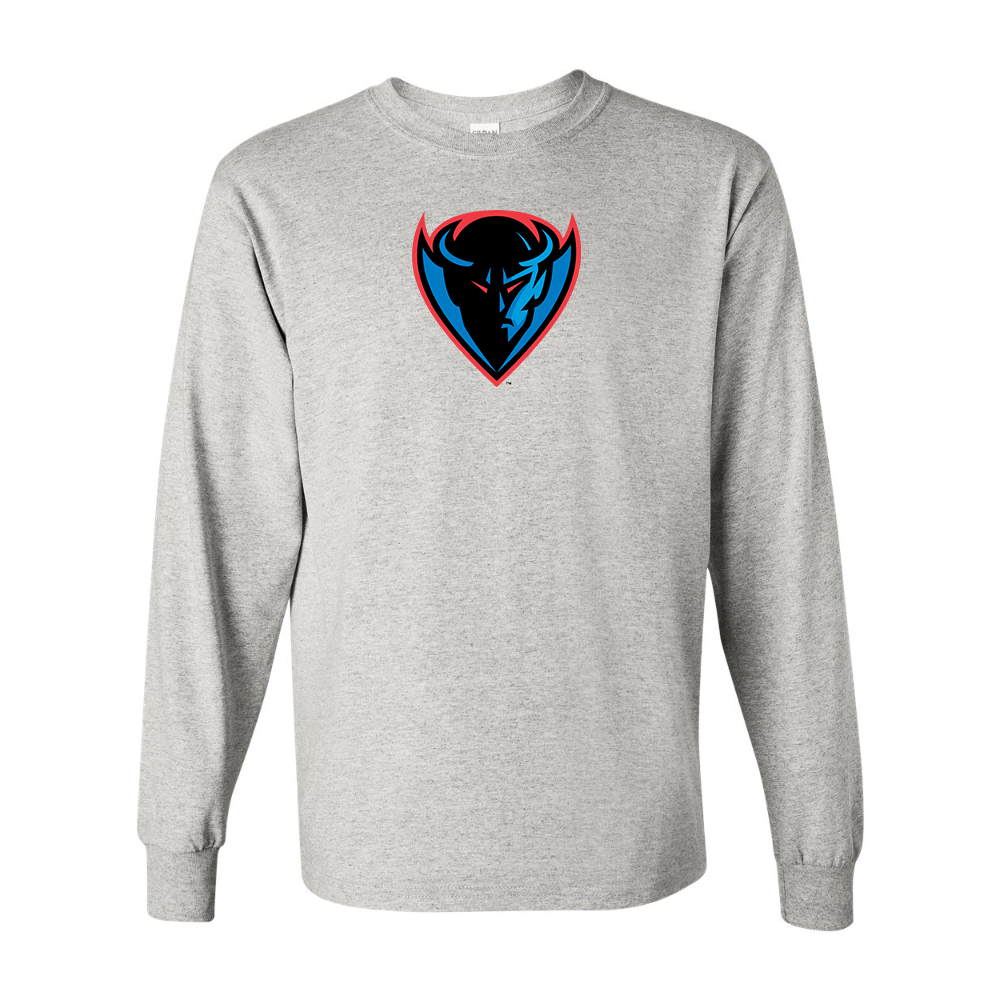 Men's DePaul Blue Demons Gildan Heavy Cotton Long Sleeve T-Shirt