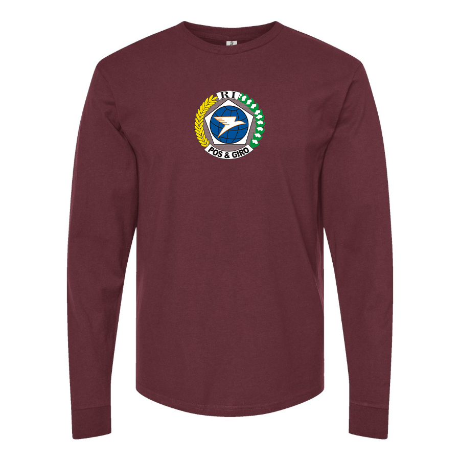 Men's Pos & Giro Logo Cotton Long Sleeve T-Shirt