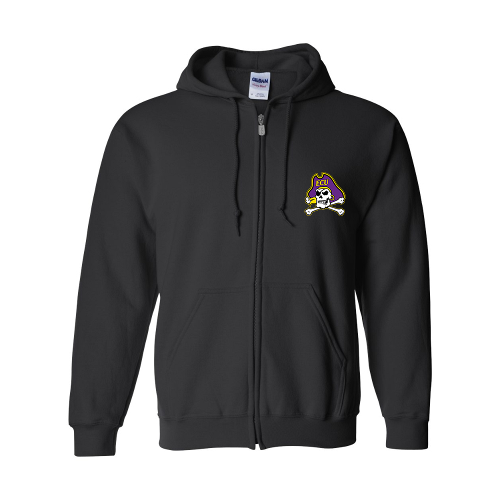 Men's East Carolina Pirates Gildan Heavy Blend Full Zip Hooded Sweatshirt