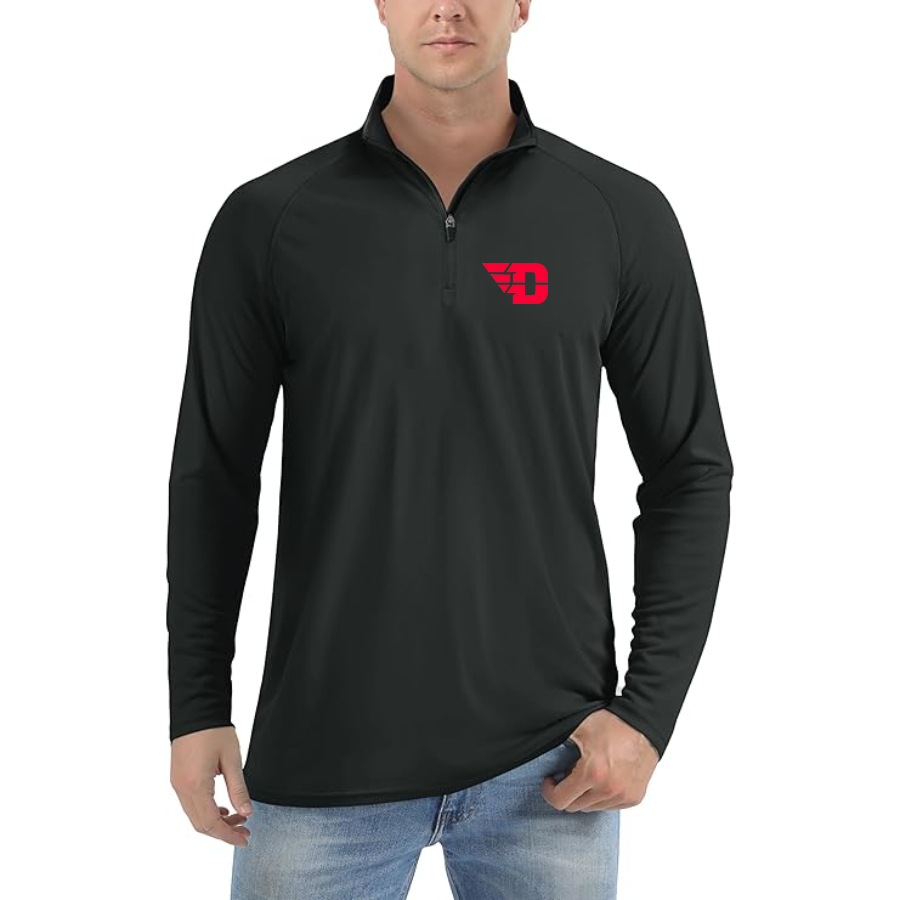 Men's Dayton Flyers Lightweight Quarter-Zip Athletic Shirt Long Sleeve Performance Wear