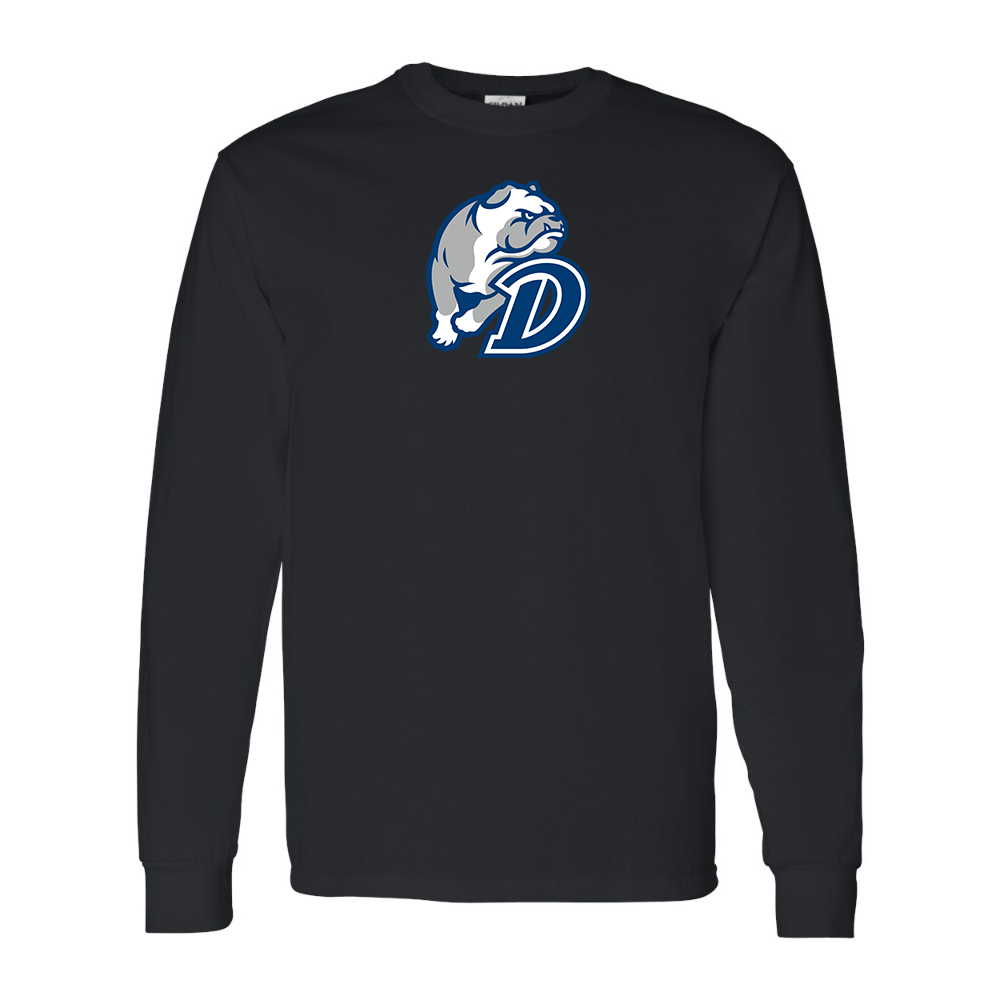 Men's Drake Bulldogs Gildan Heavy Cotton Long Sleeve T-Shirt