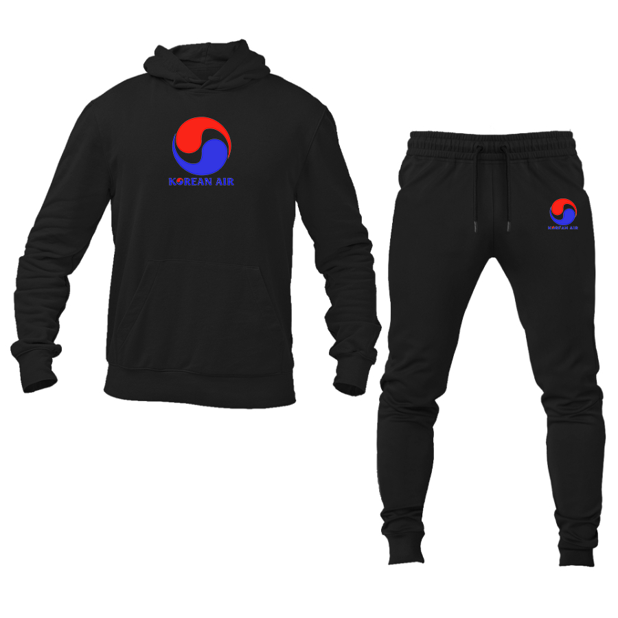 Men's Korean Air Logo Hoodie Joggers Set