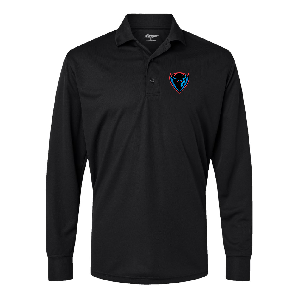 Men's DePaul Blue Demons Paragon Prescott Long Sleeve Polo
