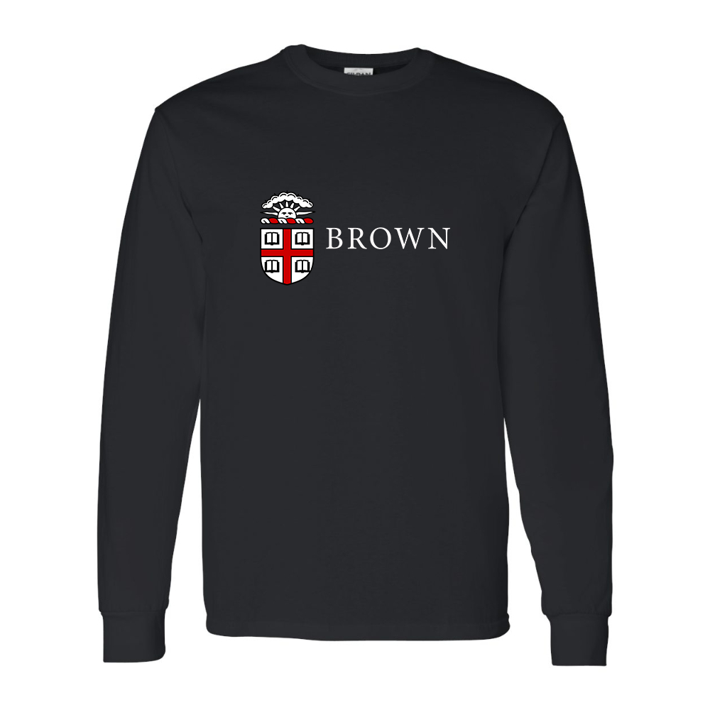Men's Brown University Gildan Heavy Cotton Long Sleeve T-Shirt
