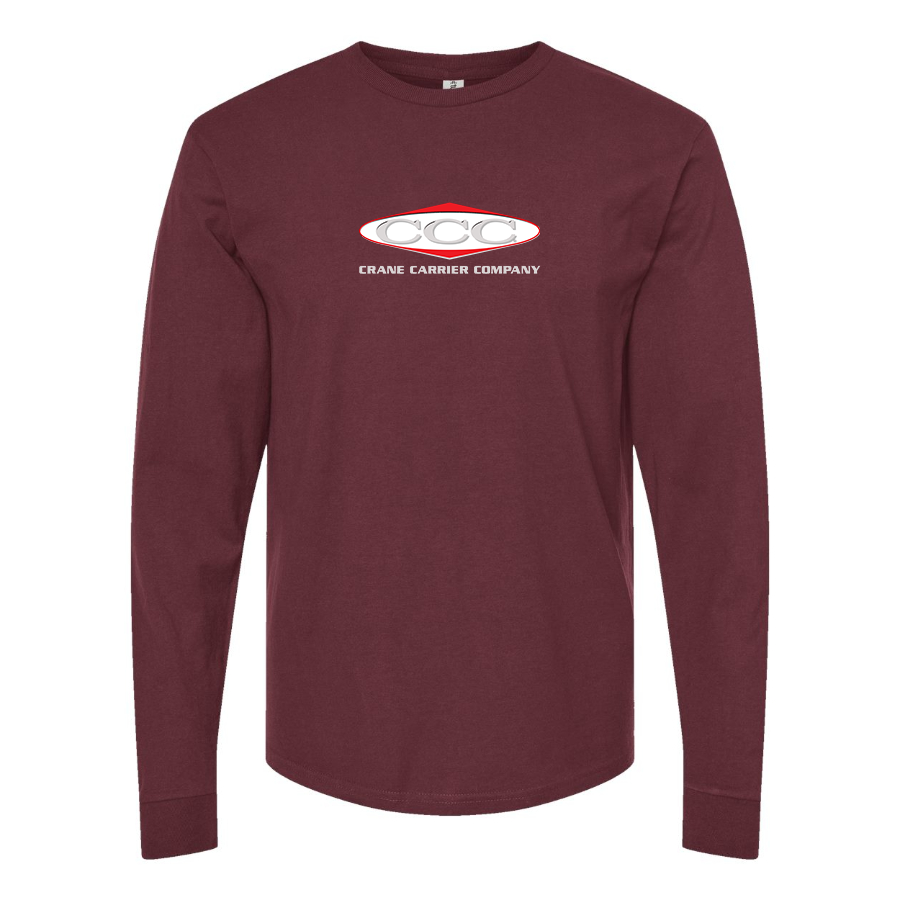 Men's Crane Carrier Company Logo Cotton Long Sleeve T-Shirt