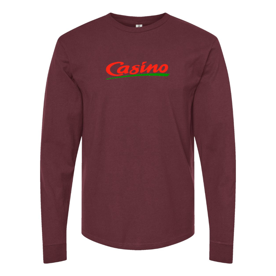 Men's Casino Logo Cotton Long Sleeve T-Shirt