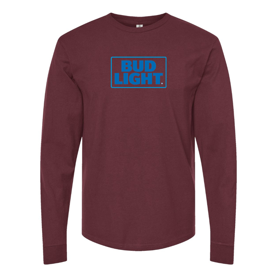 Men's Bud Light Logo Cotton Long Sleeve T-Shirt