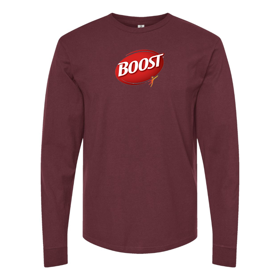 Men's Boost Logo Cotton Long Sleeve T-Shirt
