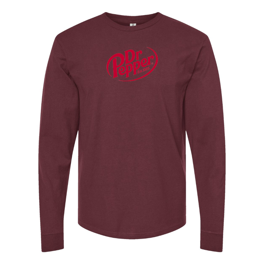 Men's Dr Pepper Logo Cotton Long Sleeve T-Shirt