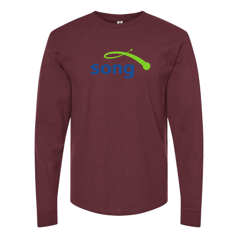 Men's Song Logo Cotton Long Sleeve T-Shirt