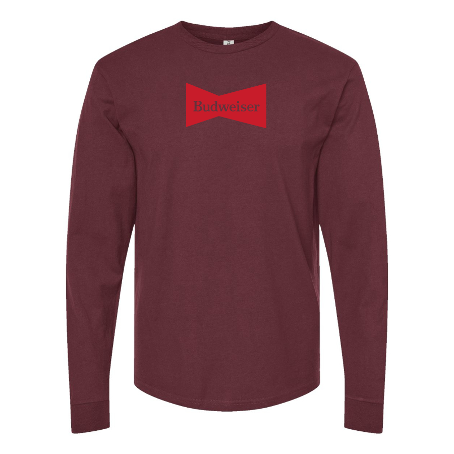 Men's Budweiser Logo Cotton Long Sleeve T-Shirt