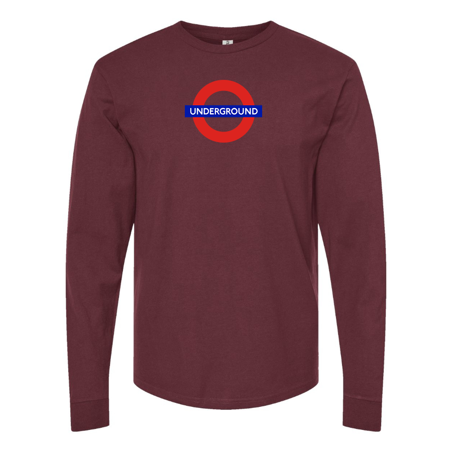 Men's London Tube Logo Cotton Long Sleeve T-Shirt