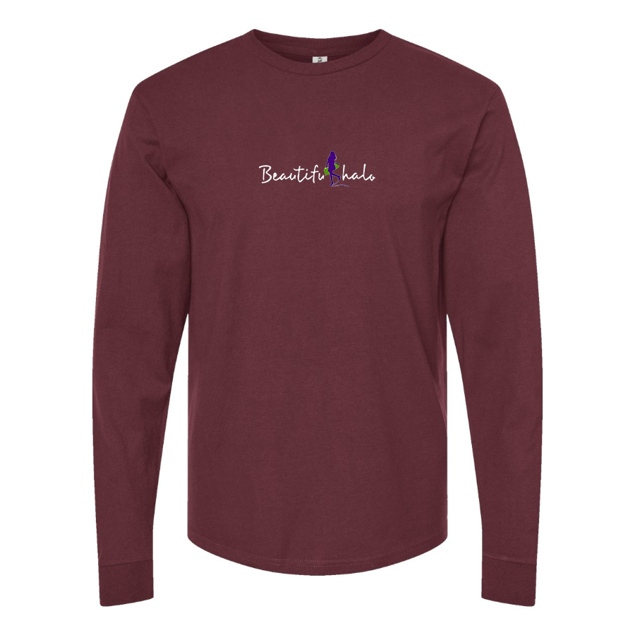 Men's Beatiful Halo Logo Cotton Long Sleeve T-Shirt