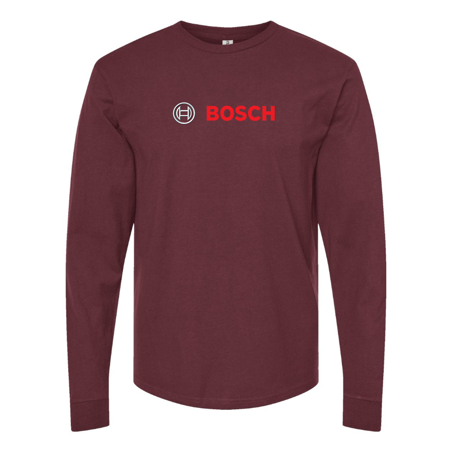 Men's Bosch Logo Cotton Long Sleeve T-Shirt