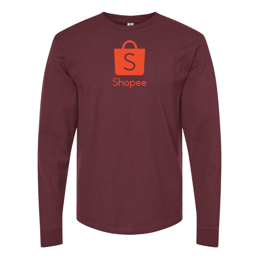 Men's Shopee Logo Cotton Long Sleeve T-Shirt