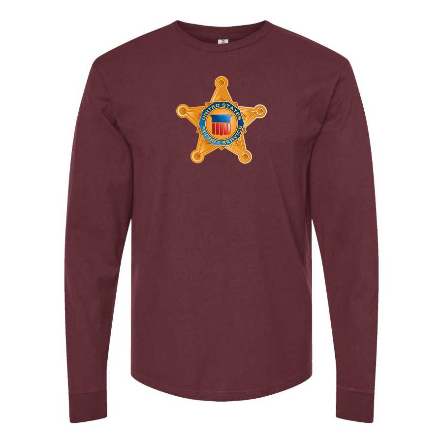 Men's Secret Service Star Logo Cotton Long Sleeve T-Shirt