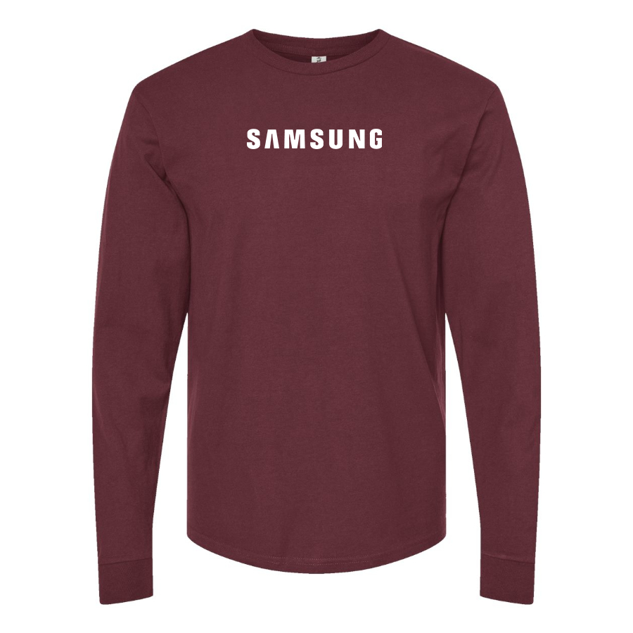 Men's Samsung Simple Logo Cotton Long Sleeve T-Shirt