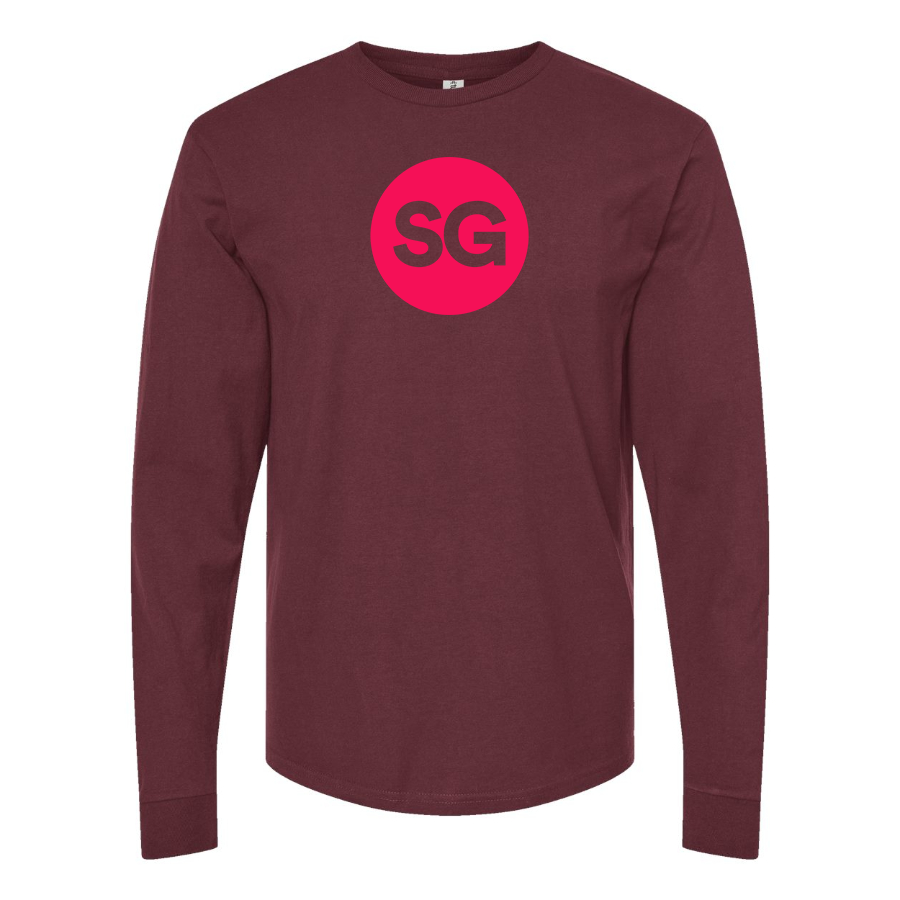 Men's Sofiagray Logo Cotton Long Sleeve T-Shirt