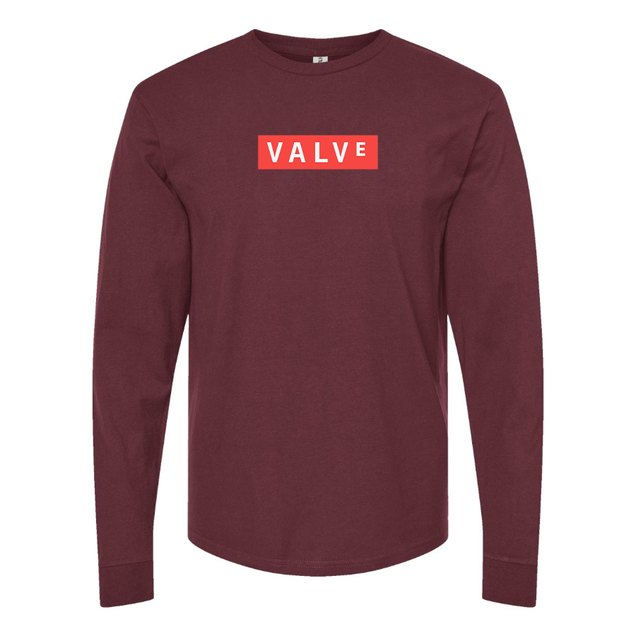 Men's Valve Banner Logo Cotton Long Sleeve T-Shirt