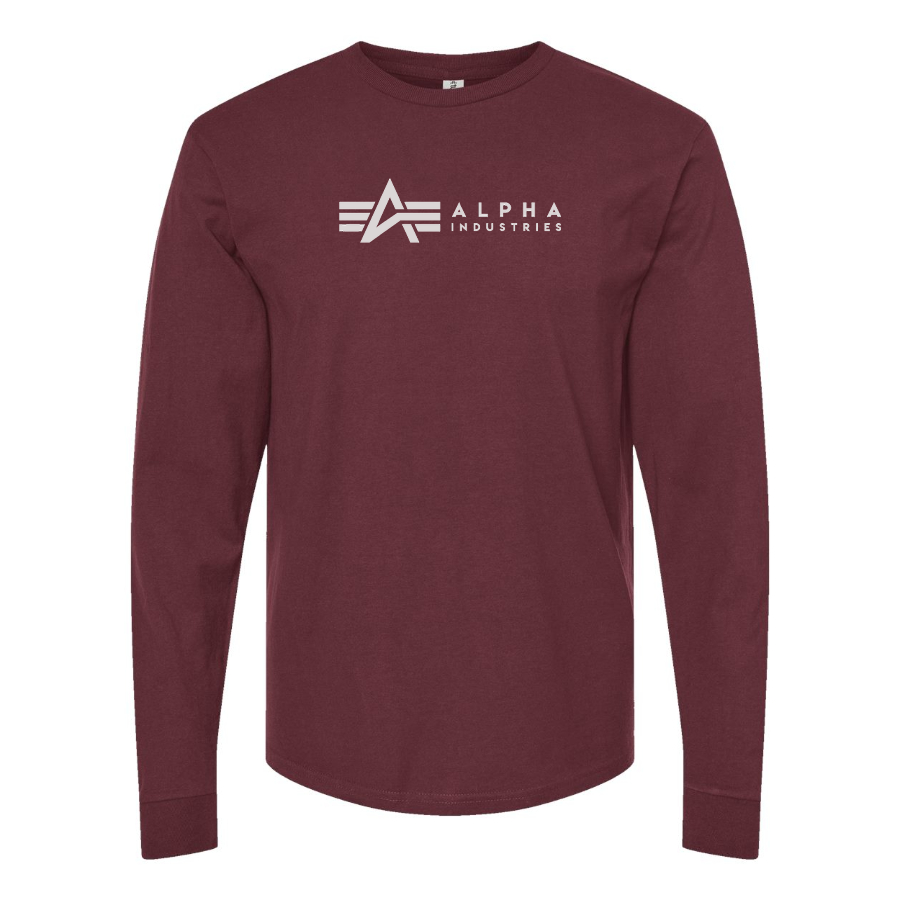 Men's Alpha Industries Logo Cotton Long Sleeve T-Shirt