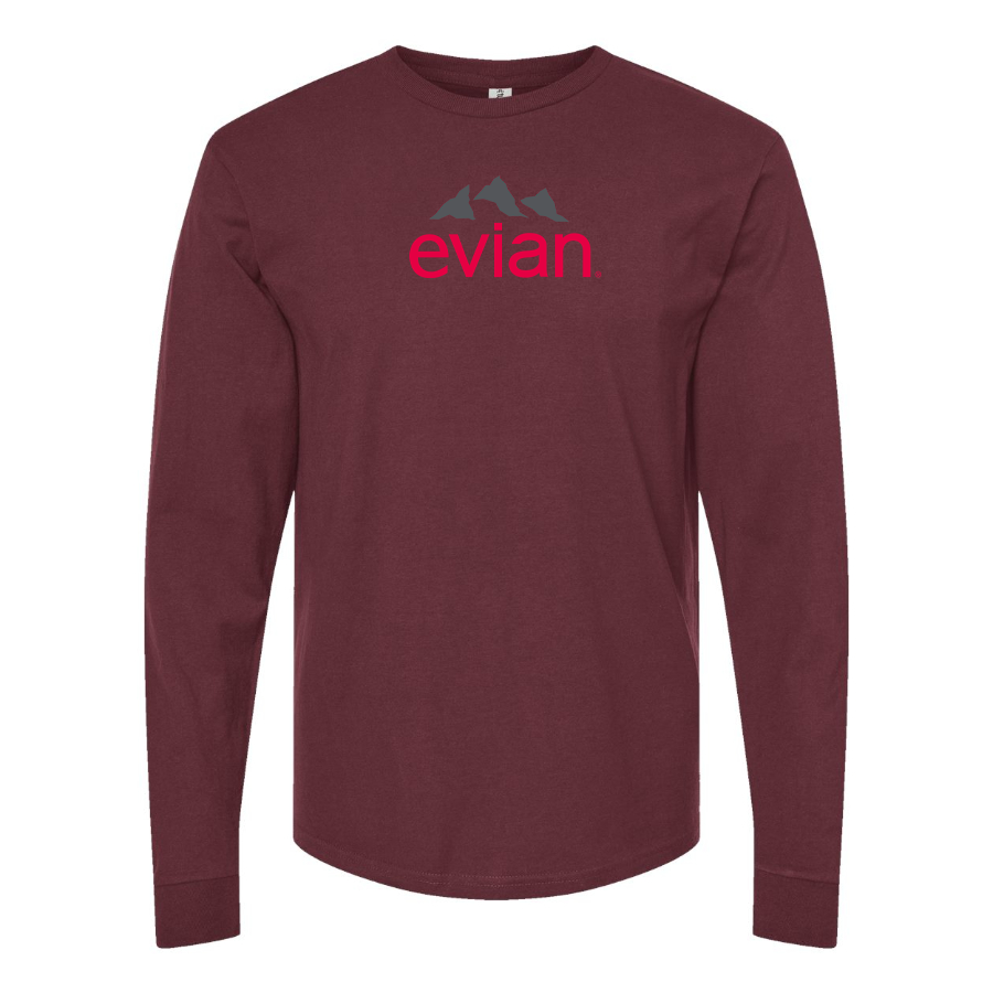 Men's Evian Logo Cotton Long Sleeve T-Shirt