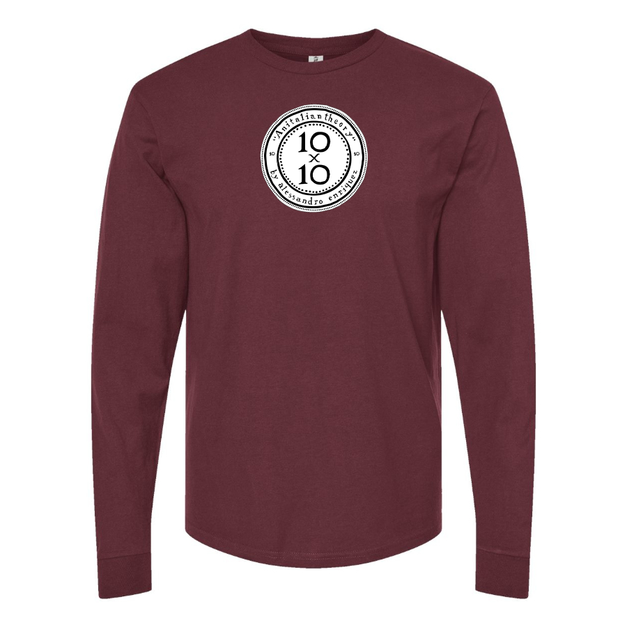 Men's 10x10 An Italian Theory Logo Cotton Long Sleeve T-Shirt