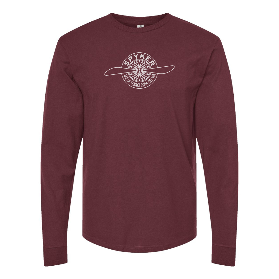 Men's Spyker Logo Cotton Long Sleeve T-Shirt