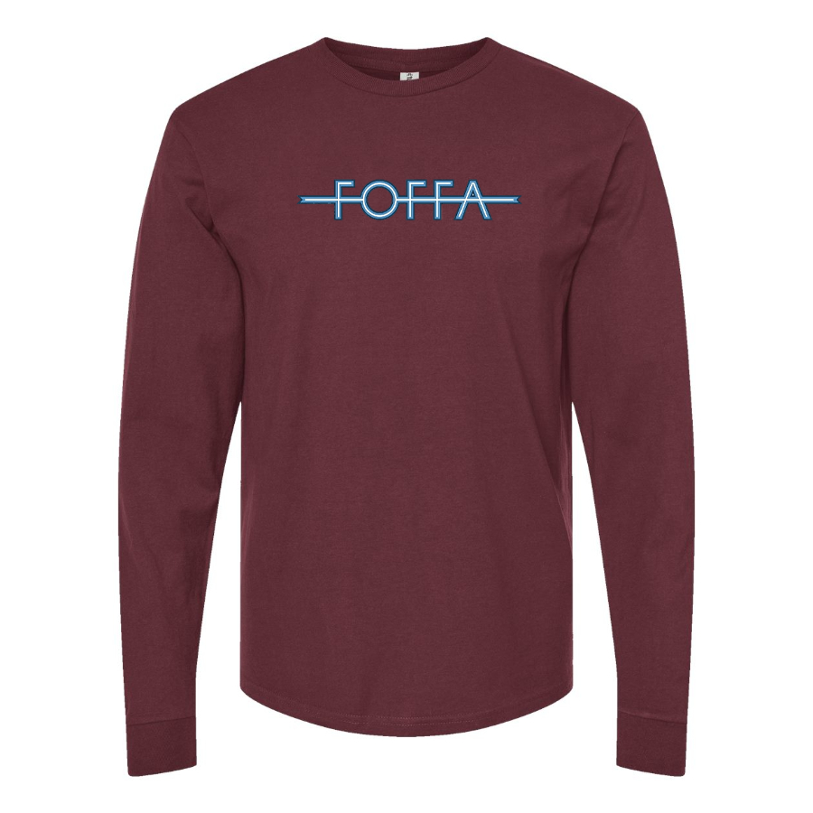 Men's Foffa Blue Logo Cotton Long Sleeve T-Shirt