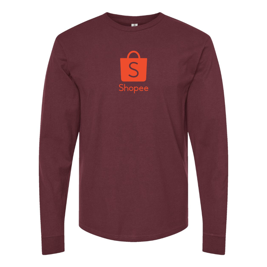 Men's Shopee Logo Cotton Long Sleeve T-Shirt