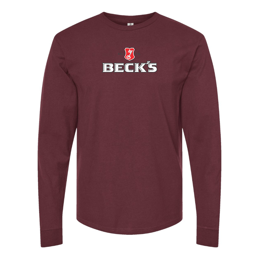 Men's Becks Logo Cotton Long Sleeve T-Shirt