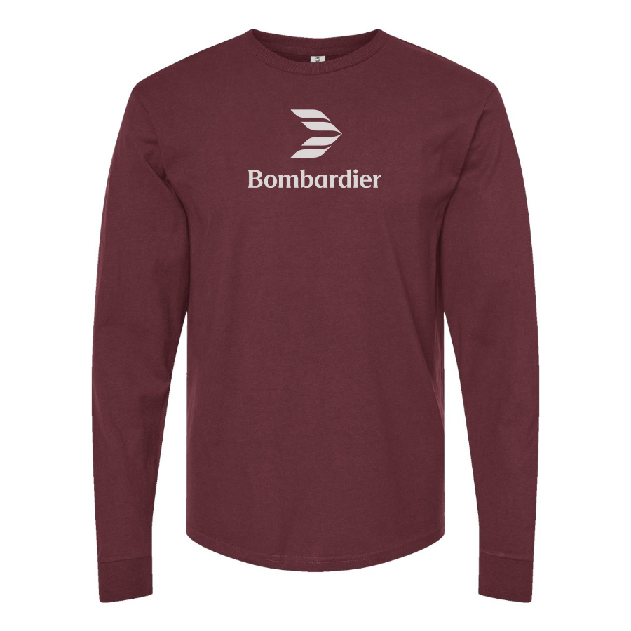 Men's Bombardier Logo Cotton Long Sleeve T-Shirt