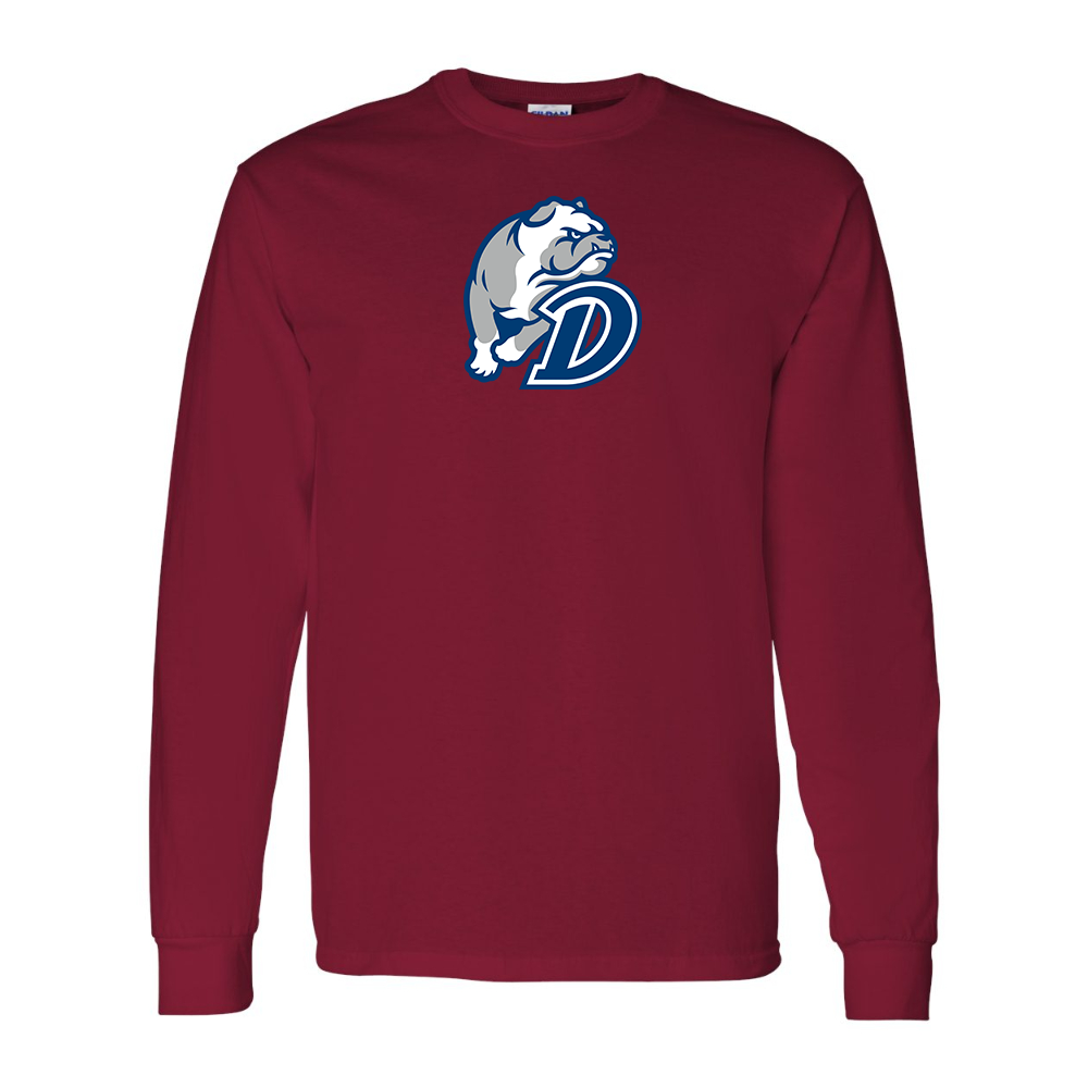 Men's Drake Bulldogs Gildan Heavy Cotton Long Sleeve T-Shirt