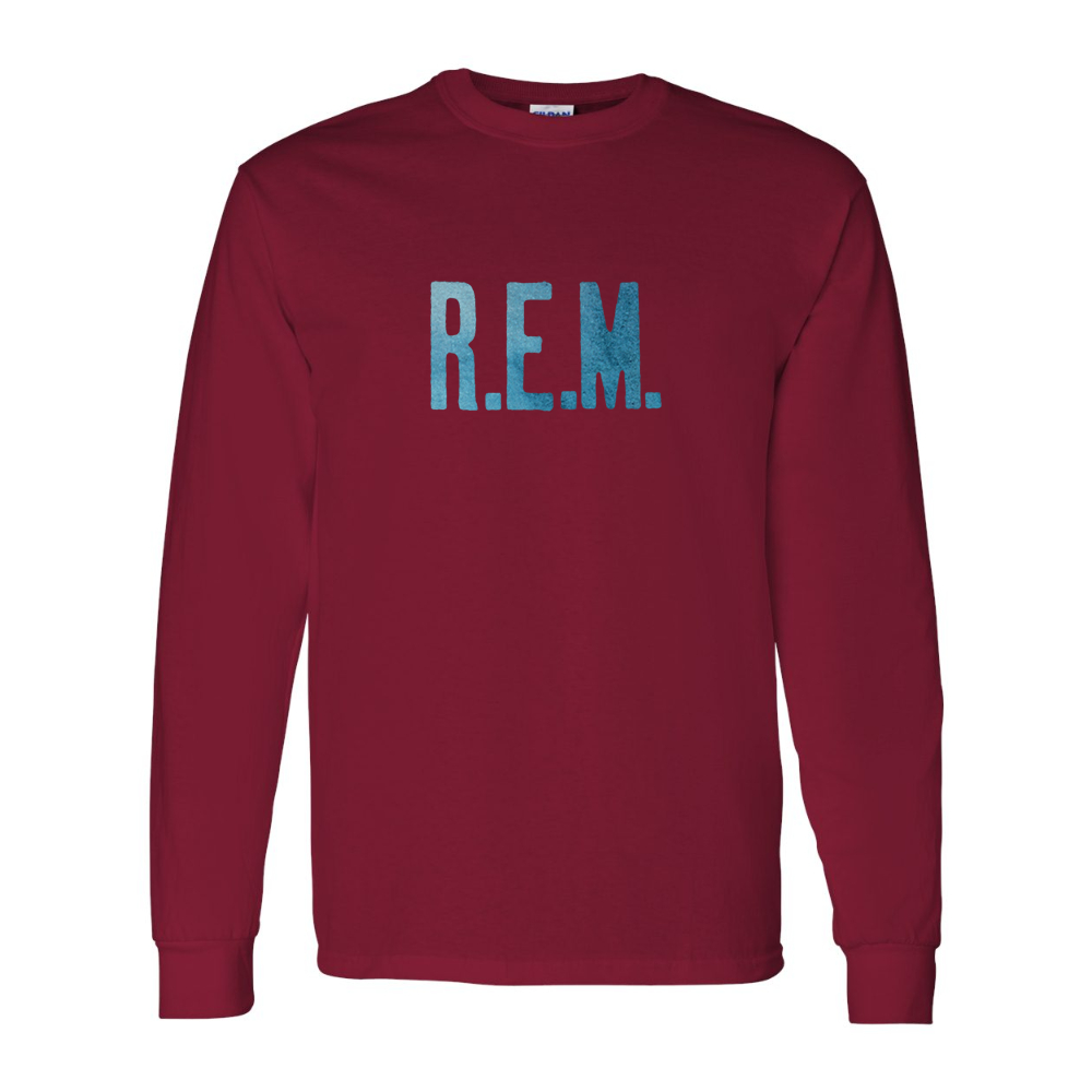 Men's R.E.M. Blue Gildan Heavy Cotton Long Sleeve T-Shirt