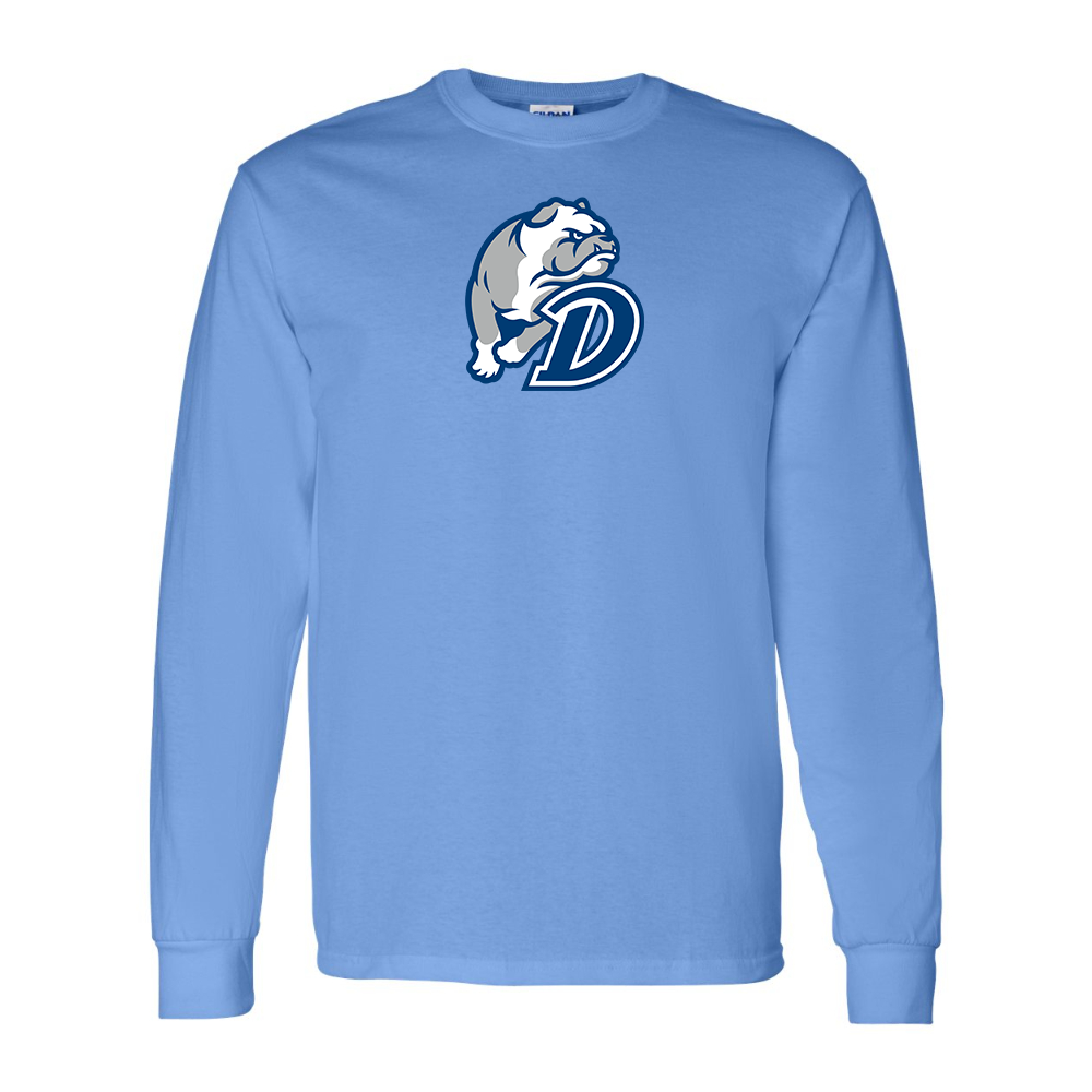 Men's Drake Bulldogs Gildan Heavy Cotton Long Sleeve T-Shirt