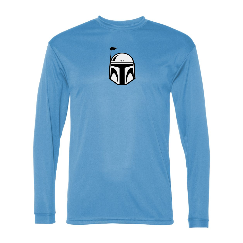 Men's Star Wars Boba Fett Helmet Performance Long Sleeve T-Shirt