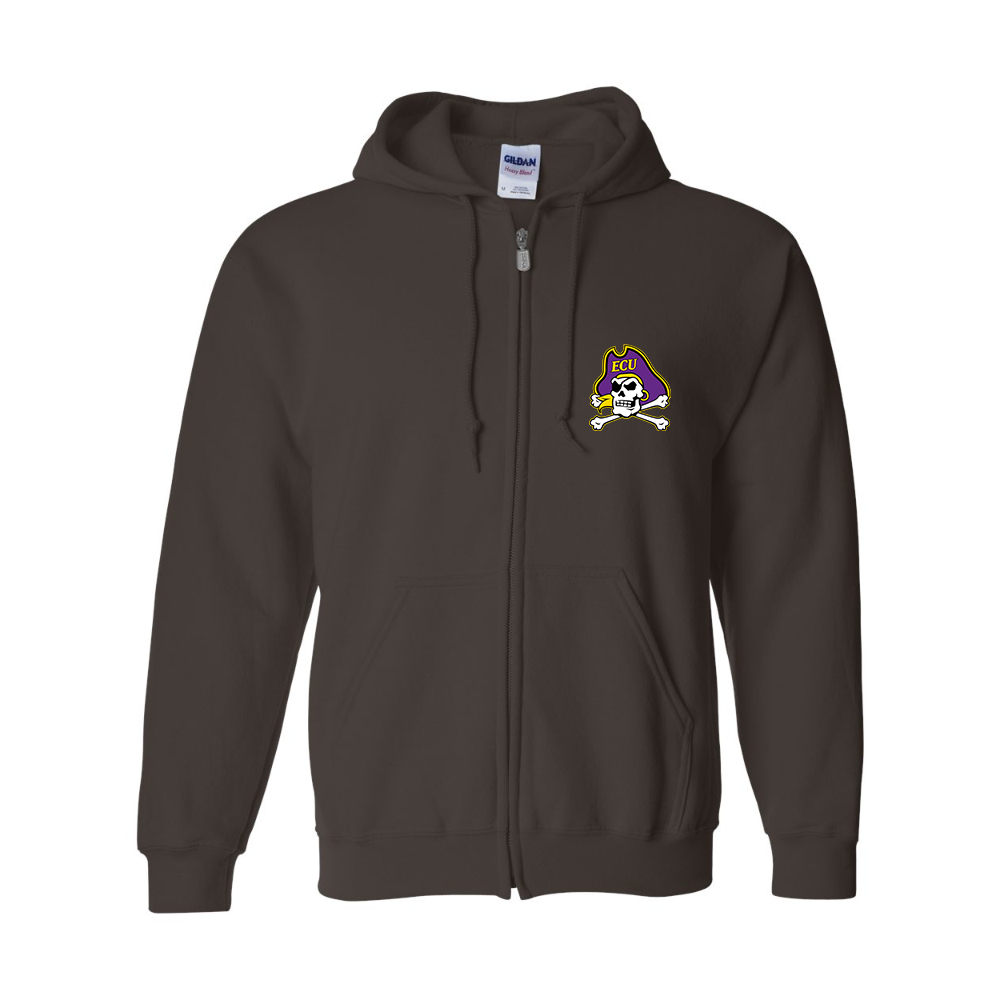 Men's East Carolina Pirates Gildan Heavy Blend Full Zip Hooded Sweatshirt